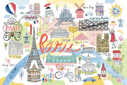 Paris Map Light by Farida Zaman. SKU 68067i. Archival Giclee Fine art print for wall decor.