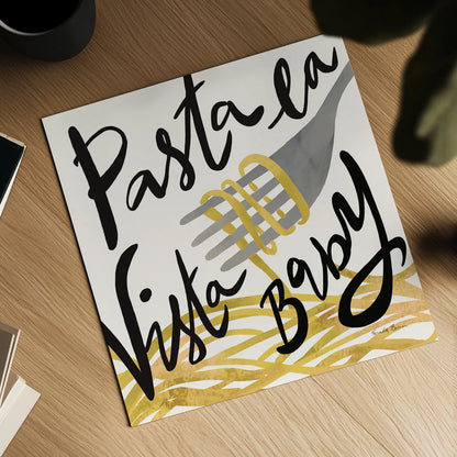 Pasta Italiana VI by Farida Zaman. Shown as a detailed flat fine art print, highlighting archival giclee quality. Available as an archival giclee rolled canvas, fine art paper, or poster print. SKU 90361a.