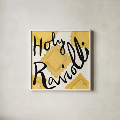 Pasta Italiana VII by Farida Zaman. Shown in a crisp white glass frame for a clean and minimalist style. Available as an archival giclee rolled canvas, fine art paper, or poster print. SKU 90362a.