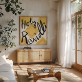 Pasta Italiana VII by Farida Zaman. Shown in a natural wood frame in a cozy modern living room. Available as an archival giclee rolled canvas, fine art paper, or poster print. SKU 90362a.