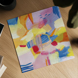 Pastel Shades Abstract by Farida Zaman. Shown as a detailed flat fine art print, highlighting archival giclee quality. Available as an archival giclee rolled canvas, fine art paper, or poster print. SKU 68057a.