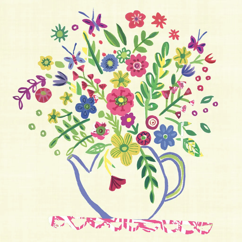 Pastel Summer Florals II by Farida Zaman. SKU 33056a. Archival Giclee Fine art print for wall decor.