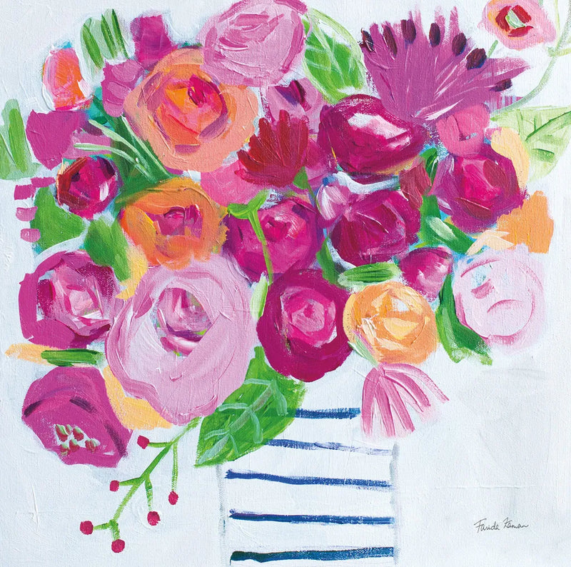 Pink Blossoms I by Farida Zaman. SKU 60942a. Archival Giclee Fine art print for wall decor.