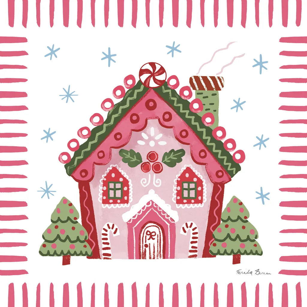 Pink Gingerbread I by Farida Zaman. SKU 100040a. Archival Giclee Fine art print for wall decor.