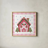 Pink Gingerbread I by Farida Zaman. Shown in a natural wood glass frame for a timeless modern aesthetic. Available as an archival giclee rolled canvas, fine art paper, or poster print. SKU 100040a.