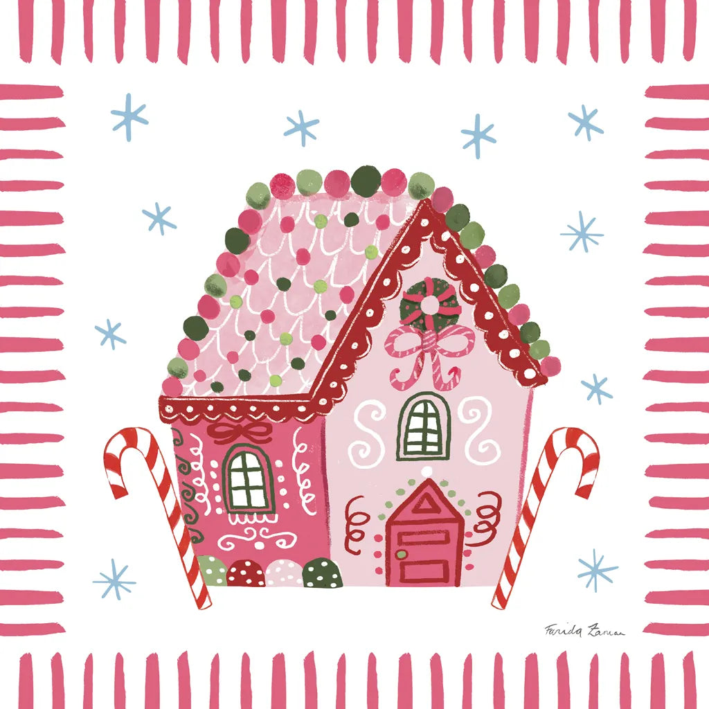 Pink Gingerbread II by Farida Zaman. SKU 100041a. Archival Giclee Fine art print for wall decor.