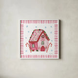 Pink Gingerbread II by Farida Zaman. Shown in a crisp white glass frame for a clean and minimalist style. Available as an archival giclee rolled canvas, fine art paper, or poster print. SKU 100041a.