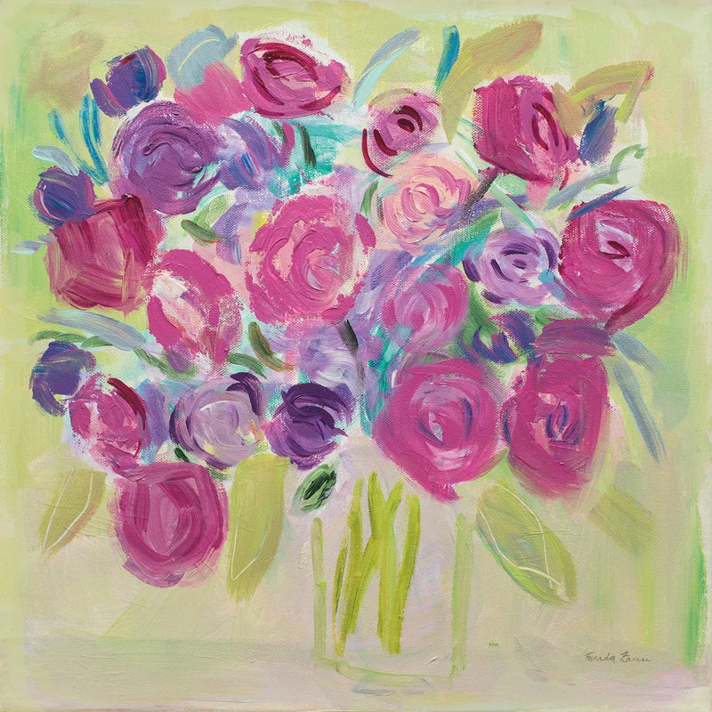 Pink Roses by Farida Zaman. SKU 32256a. Archival Giclee Fine art print for wall decor.