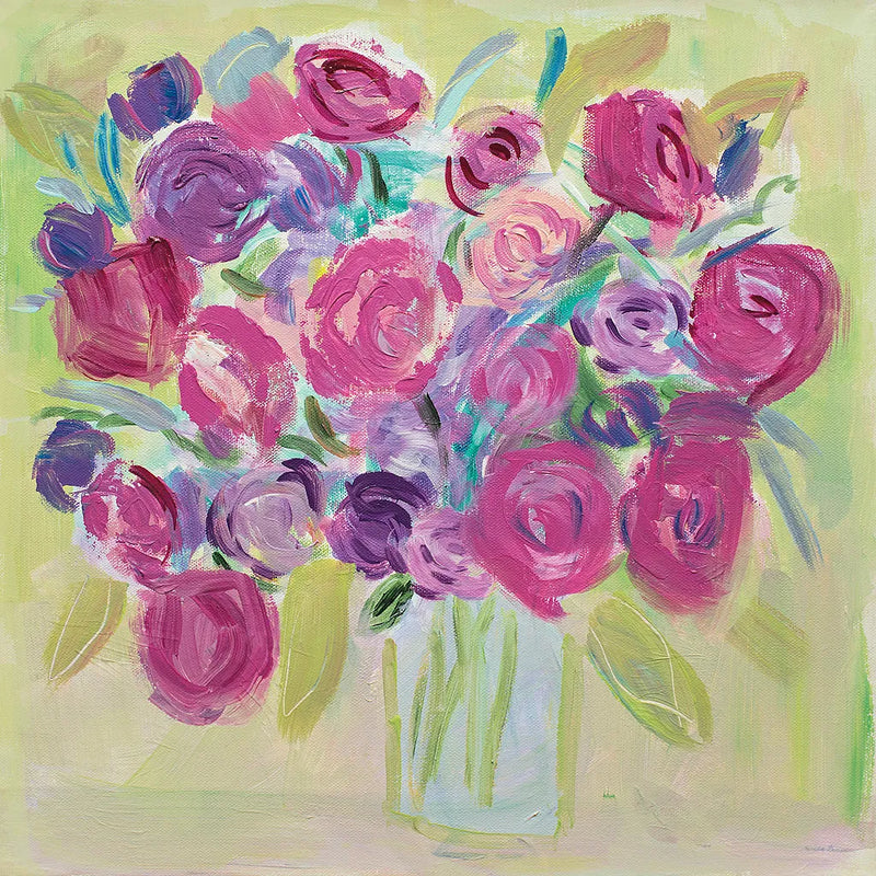 Pink Roses Flower by Farida Zaman. SKU 32561a. Archival Giclee Fine art print for wall decor.