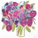 Pink Roses on White by Farida Zaman. SKU 32694a. Archival Giclee Fine art print for wall decor.