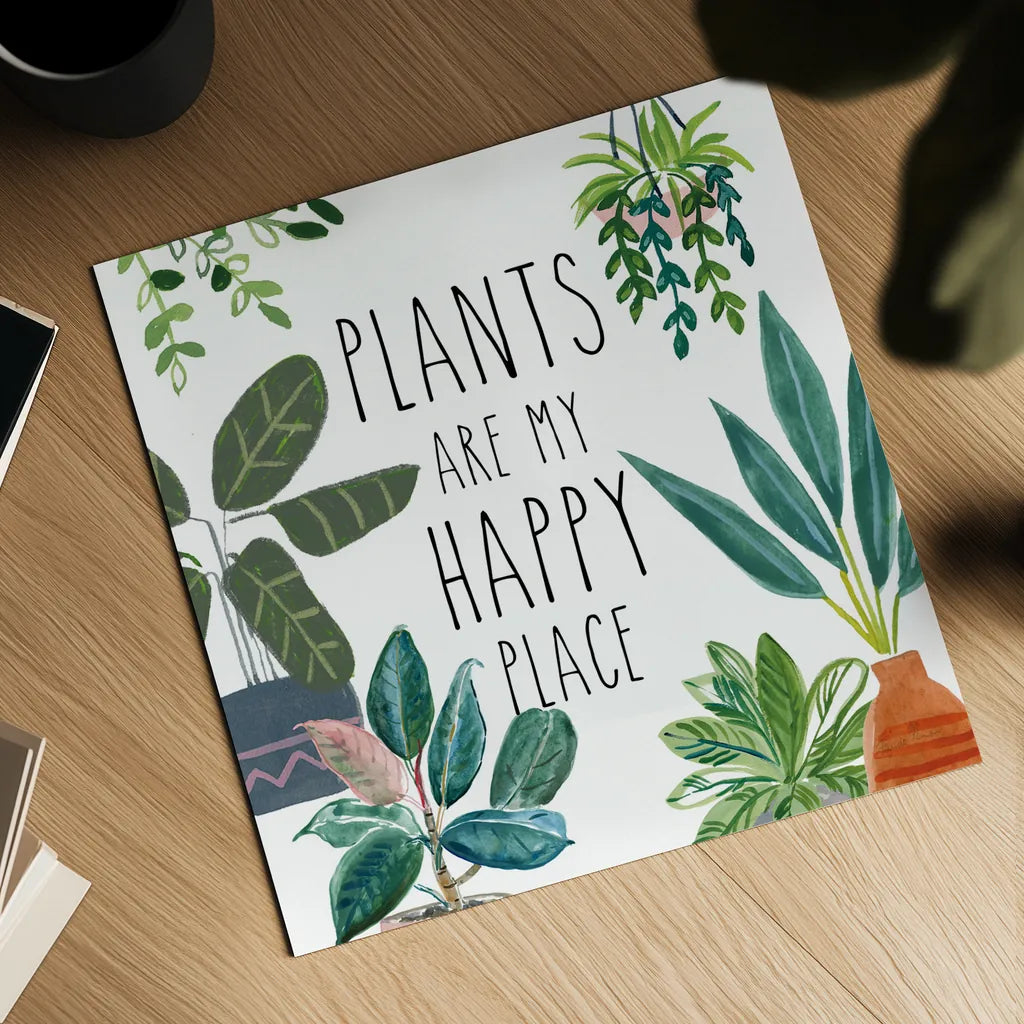 Plant Home I by Farida Zaman. Shown as a detailed flat fine art print, highlighting archival giclee quality. Available as an archival giclee rolled canvas, fine art paper, or poster print. SKU 65777a.