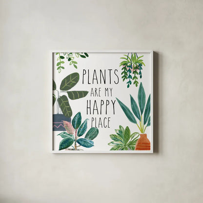 Plant Home I by Farida Zaman. Shown in a crisp white glass frame for a clean and minimalist style. Available as an archival giclee rolled canvas, fine art paper, or poster print. SKU 65777a.