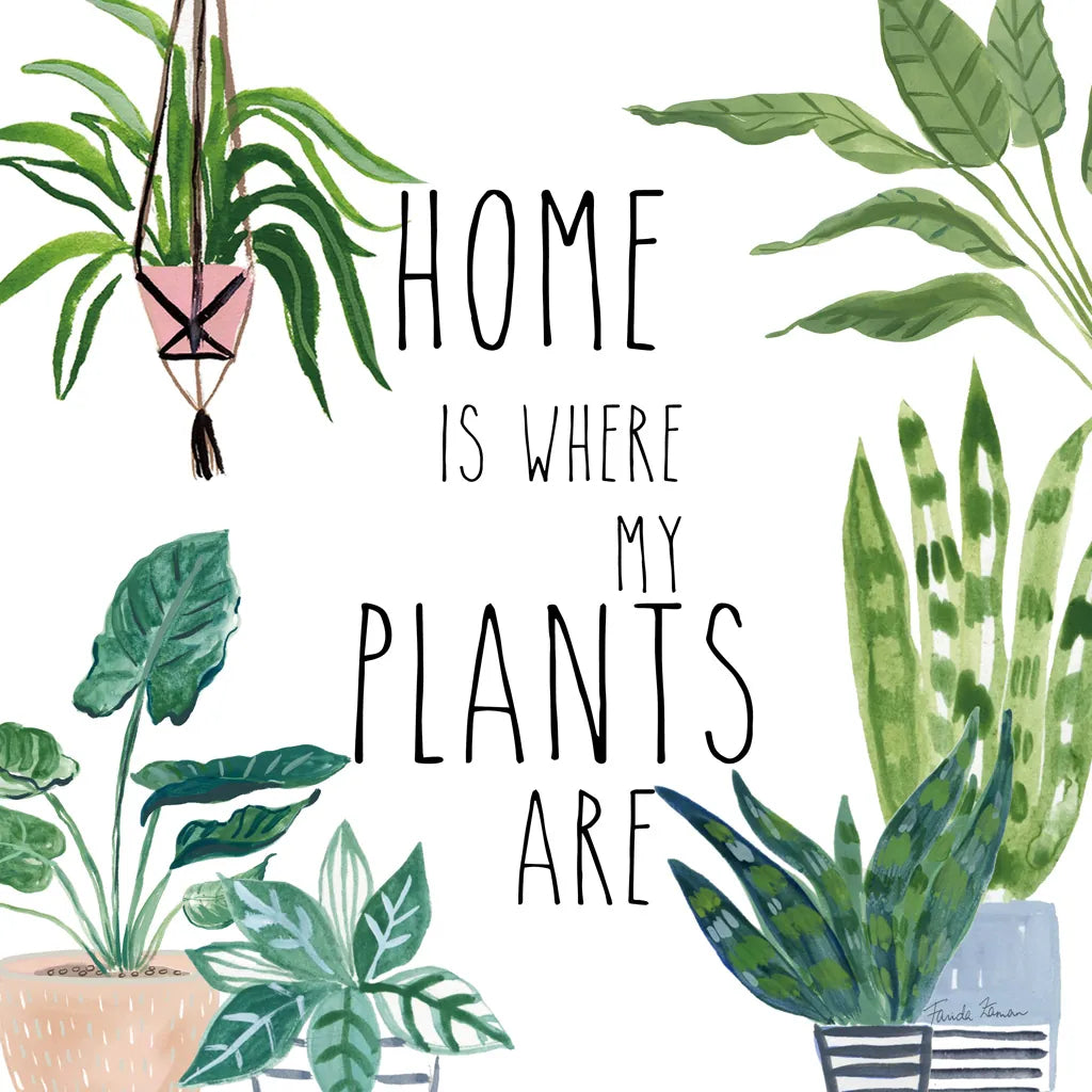 Plant Home II by Farida Zaman. SKU 65778a. Archival Giclee Fine art print for wall decor.