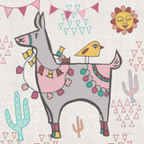 Playful Llamas II by Farida Zaman. SKU 42222a. Archival Giclee Fine art print for wall decor.