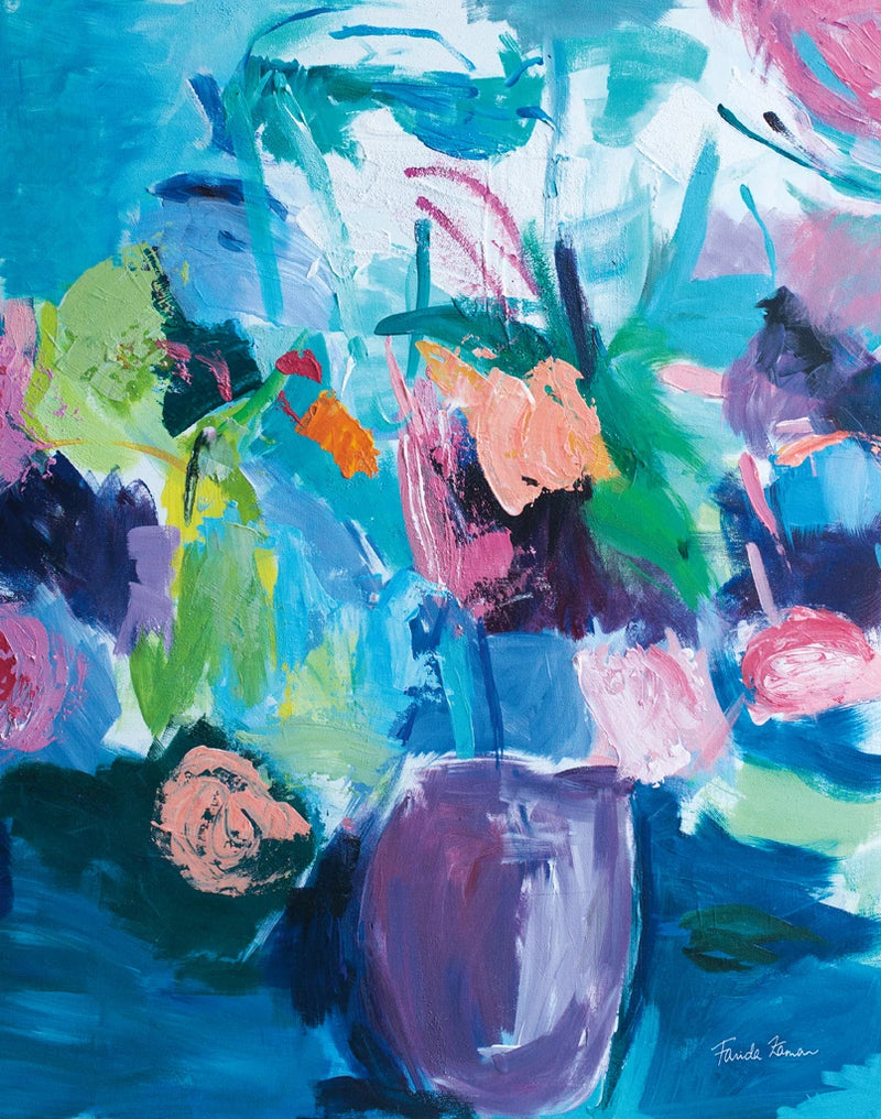 Plum Floral Abstract by Farida Zaman
