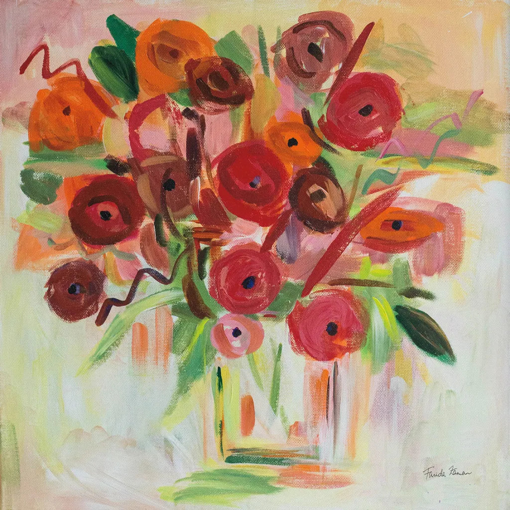 Poppy Burst by Farida Zaman. SKU 38702a. Archival Giclee Fine art print for wall decor.