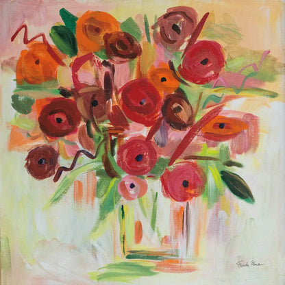 Poppy Burst by Farida Zaman. SKU 38702a. Archival Giclee Fine art print for wall decor.