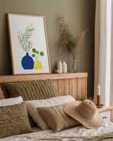 Potted I Crop by Farida Zaman. shown as a paper print in a natural frame. Available as a archival giclee rolled canvas, fine art paper, or poster print. SKU 65388h.