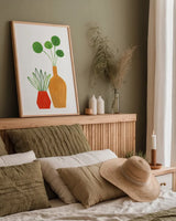 Potted II Crop by Farida Zaman. shown as a paper print in a natural frame. Available as a archival giclee rolled canvas, fine art paper, or poster print. SKU 65389h.