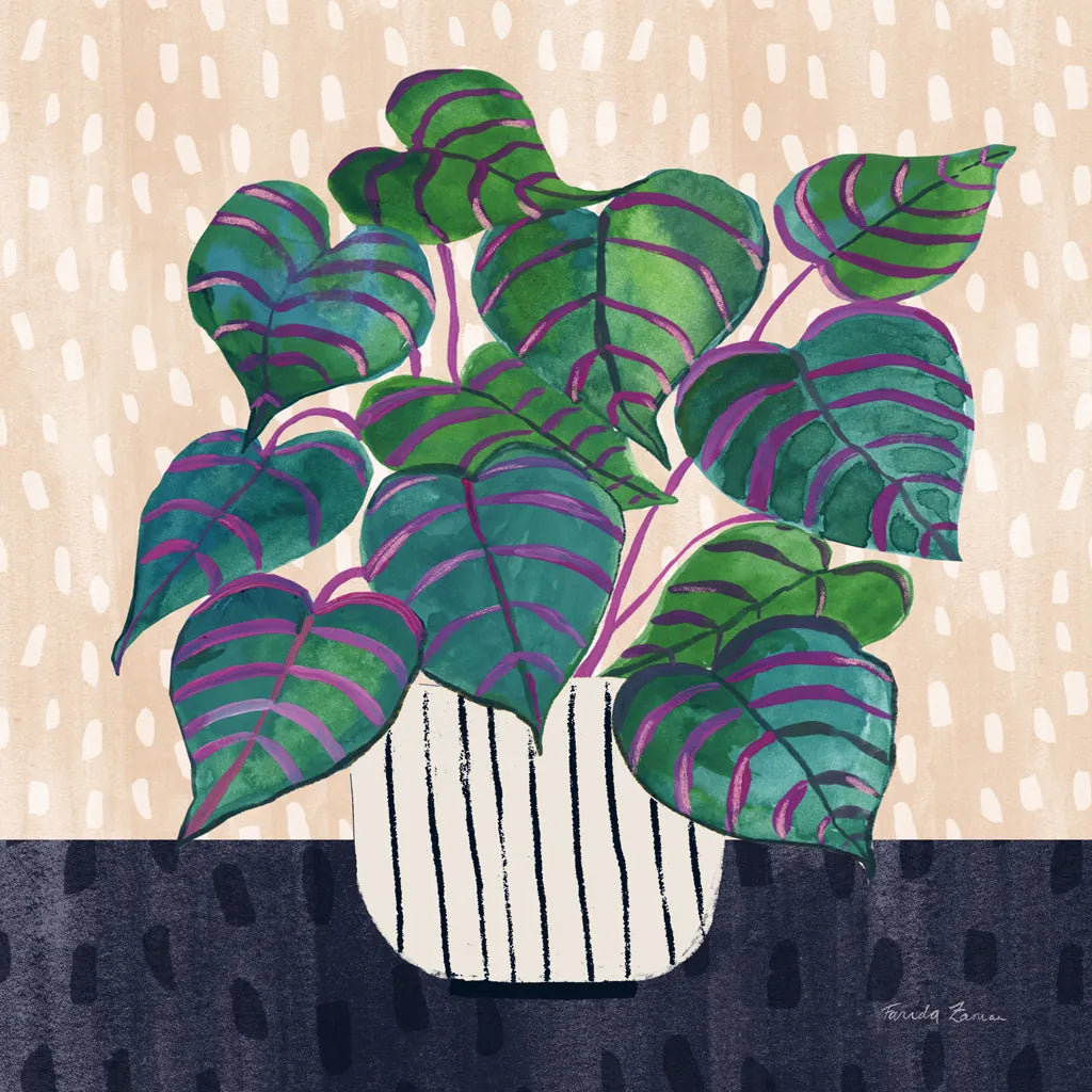 Potted Jewels I Abstract by Farida Zaman. SKU 79059a. Archival Giclee Fine art print for wall decor.