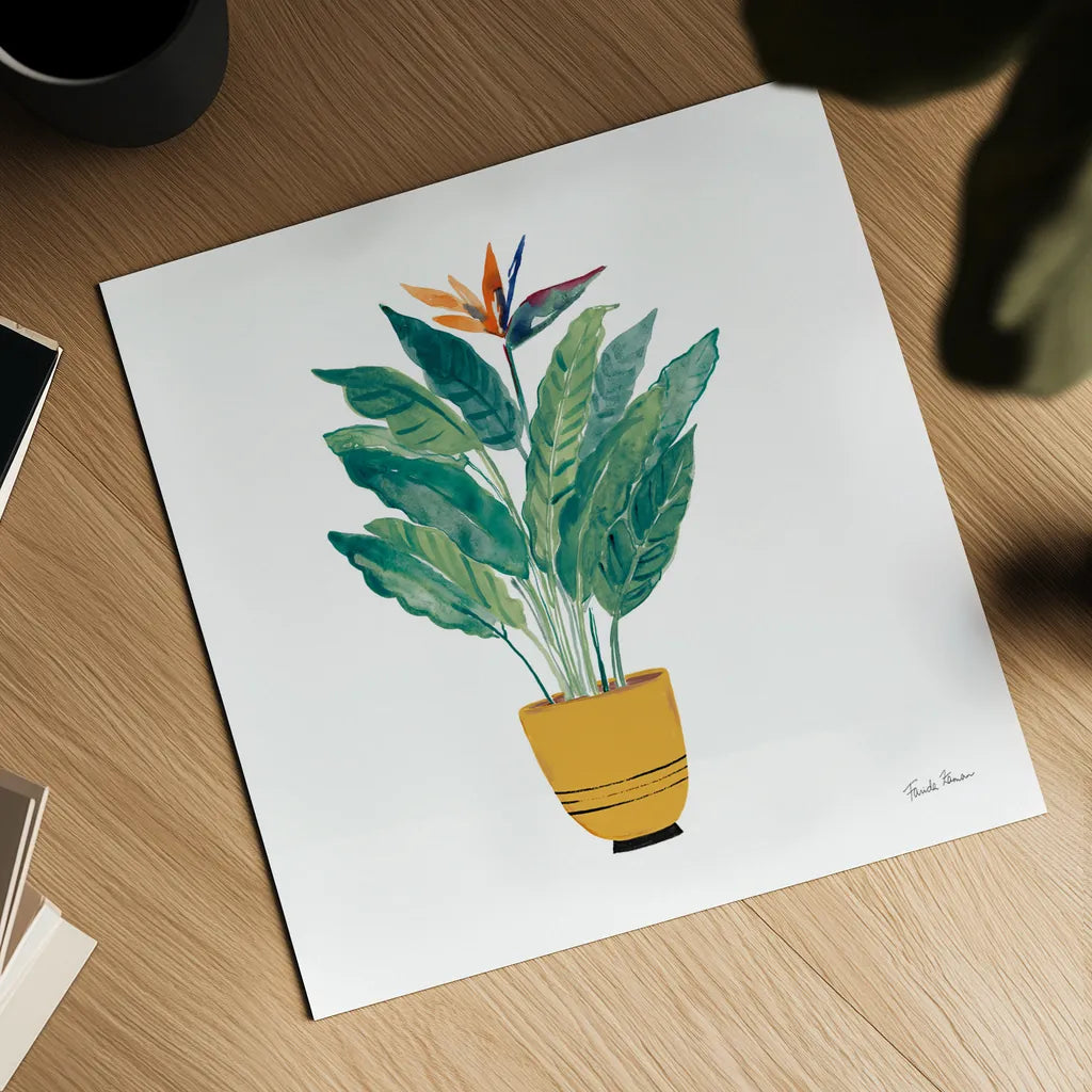 Potted Jewels III by Farida Zaman. Shown as a detailed flat fine art print, highlighting archival giclee quality. Available as an archival giclee rolled canvas, fine art paper, or poster print. SKU 71511a.
