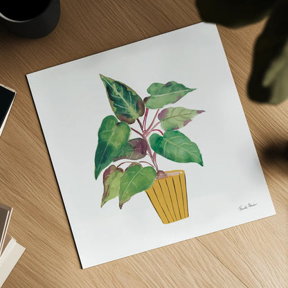 Potted Jewels IV by Farida Zaman. Shown as a detailed flat fine art print, highlighting archival giclee quality. Available as an archival giclee rolled canvas, fine art paper, or poster print. SKU 71512a.