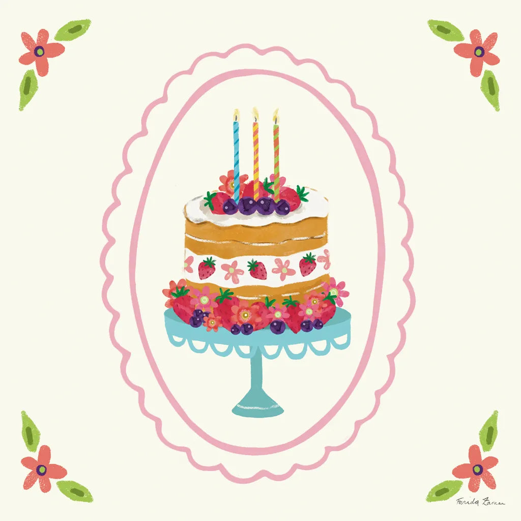Pretty Cake I by Farida Zaman. SKU 101158a. Archival Giclee Fine art print for wall decor.