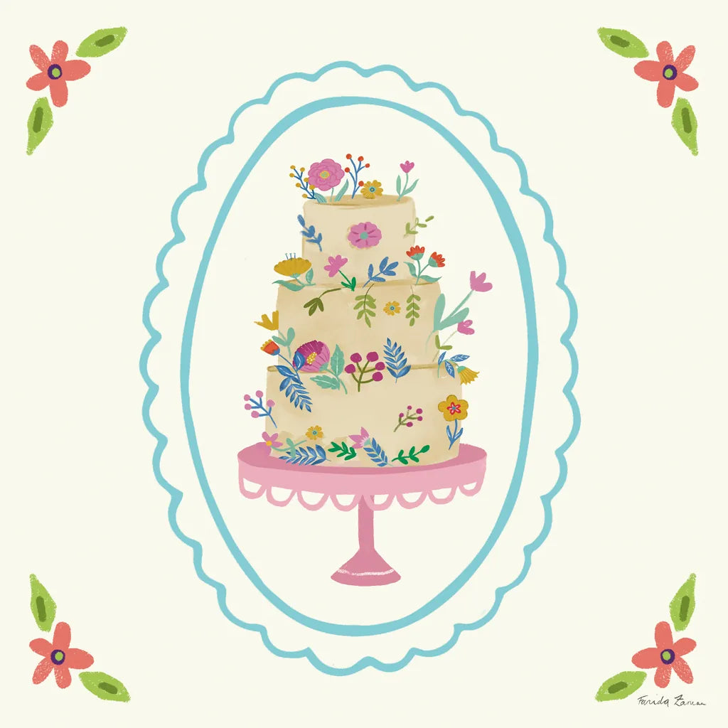 Pretty Cake II by Farida Zaman. SKU 101159a. Archival Giclee Fine art print for wall decor.