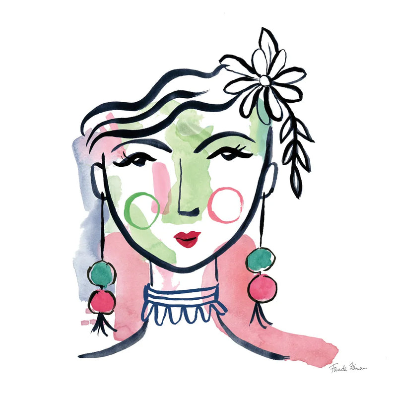 Pretty Faces I by Farida Zaman. SKU 59730a. Archival Giclee Fine art print for wall decor.