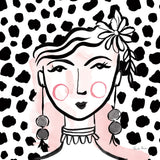 Pretty Faces I Pink by Farida Zaman. SKU 67611a. Archival Giclee Fine art print for wall decor.