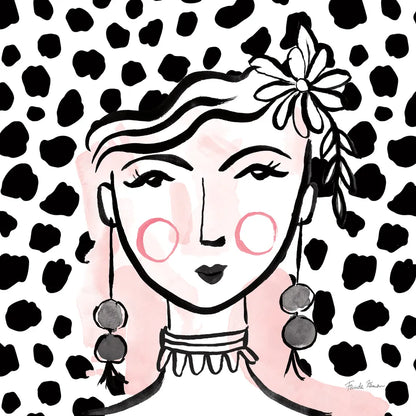 Pretty Faces I Pink by Farida Zaman. SKU 67611a. Archival Giclee Fine art print for wall decor.