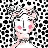 Pretty Faces II Pink by Farida Zaman. SKU 67612a. Archival Giclee Fine art print for wall decor.