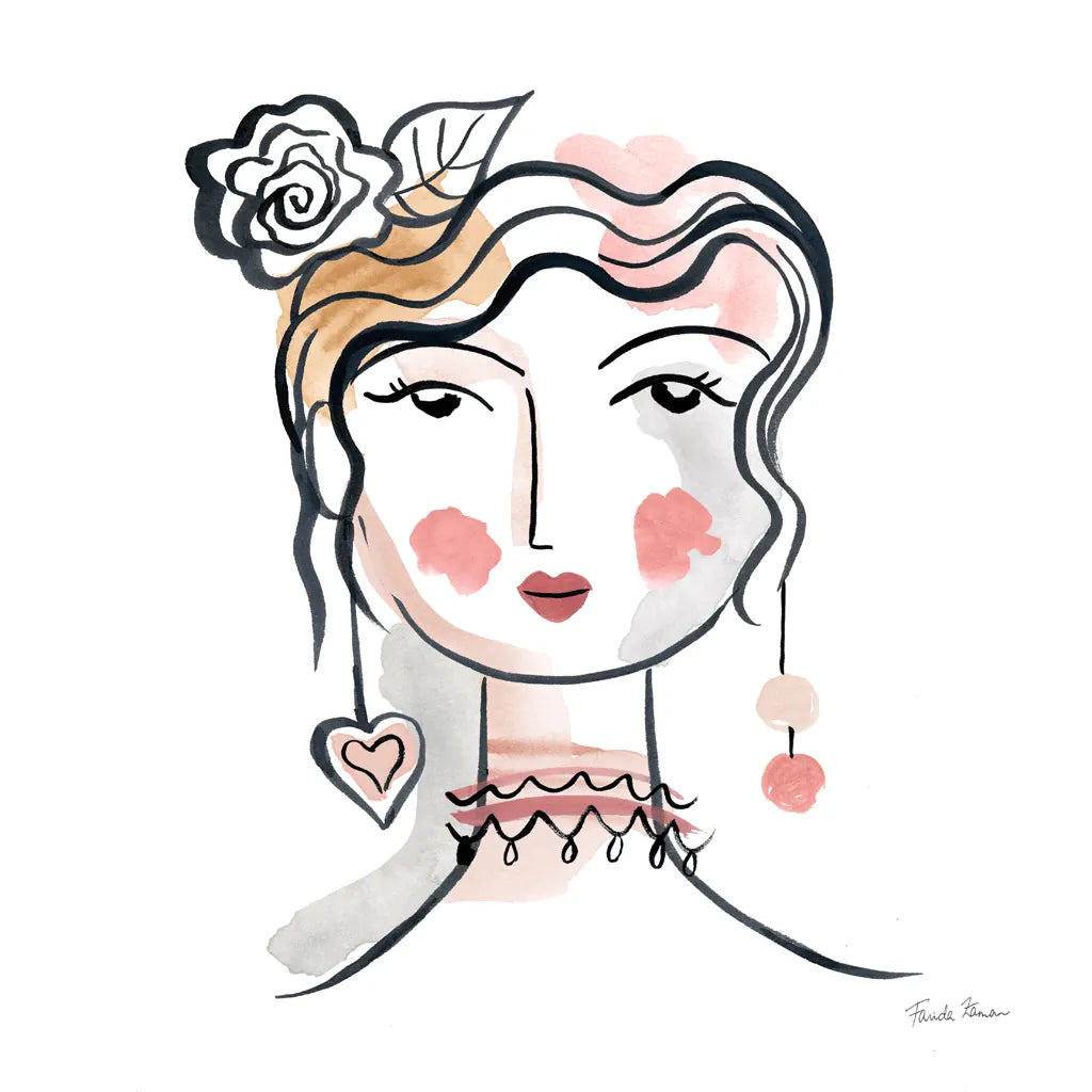 Pretty Faces II Soft by Farida Zaman. SKU 71609a. Archival Giclee Fine art print for wall decor.