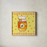 Pretty Jams and Jellies IV by Farida Zaman. Shown in a natural wood glass frame for a timeless modern aesthetic. Available as an archival giclee rolled canvas, fine art paper, or poster print. SKU 47681a.