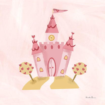 Pretty Princess Castle by Farida Zaman. SKU 90003a. Archival Giclee Fine art print for wall decor.