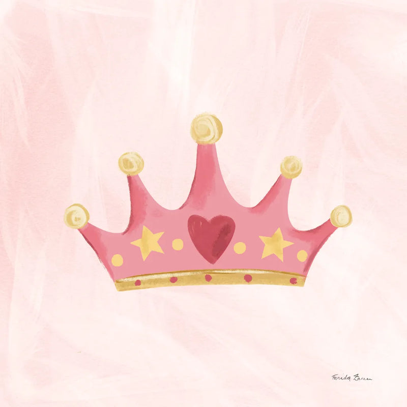 Pretty Princess Crown by Farida Zaman. SKU 90002a. Archival Giclee Fine art print for wall decor.