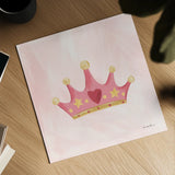 Pretty Princess Crown by Farida Zaman. Shown as a detailed flat fine art print, highlighting archival giclee quality. Available as an archival giclee rolled canvas, fine art paper, or poster print. SKU 90002a.