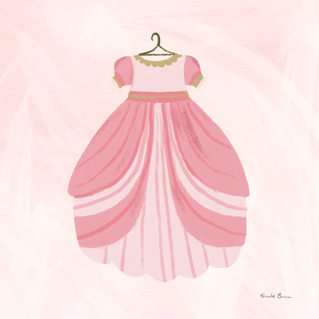 Pretty Princess Dress by Farida Zaman. SKU 90004a. Archival Giclee Fine art print for wall decor.