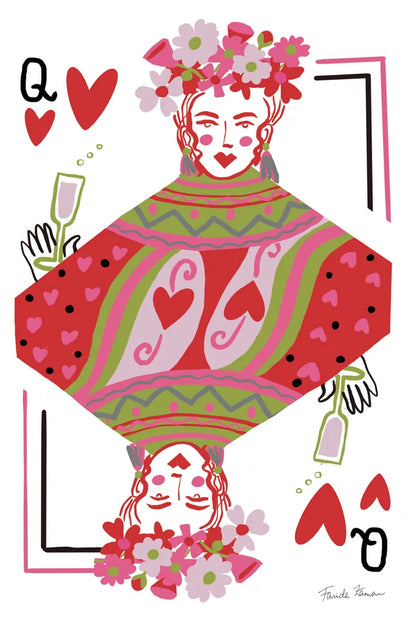 Queen of Hearts by Farida Zaman. SKU 91524h. Archival Giclee Fine art print for wall decor.