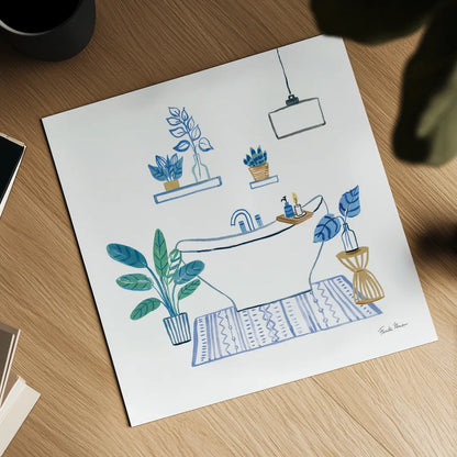 Relax II by Farida Zaman. Shown as a detailed flat fine art print, highlighting archival giclee quality. Available as an archival giclee rolled canvas, fine art paper, or poster print. SKU 62672a.