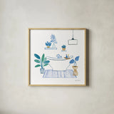 Relax II by Farida Zaman. Shown in a natural wood glass frame for a timeless modern aesthetic. Available as an archival giclee rolled canvas, fine art paper, or poster print. SKU 62672a.