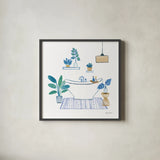 Relax II Tan by Farida Zaman. Shown in a sleek black glass frame for a contemporary gallery look. Available as an archival giclee rolled canvas, fine art paper, or poster print. SKU 64792a.