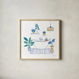 Relax II Tan by Farida Zaman. Shown in a natural wood glass frame for a timeless modern aesthetic. Available as an archival giclee rolled canvas, fine art paper, or poster print. SKU 64792a.