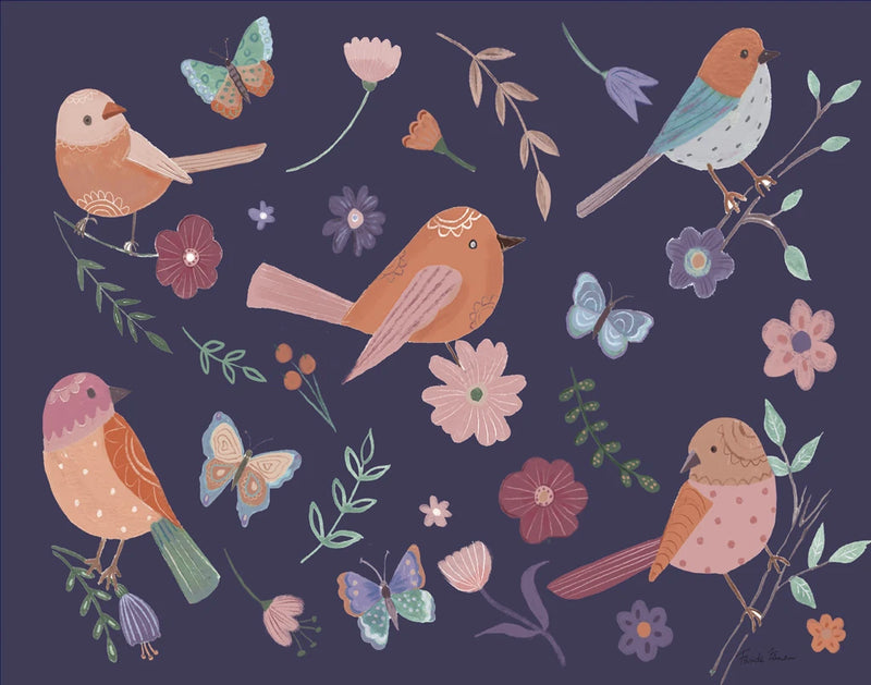 Royal Birds I Purple by Farida Zaman