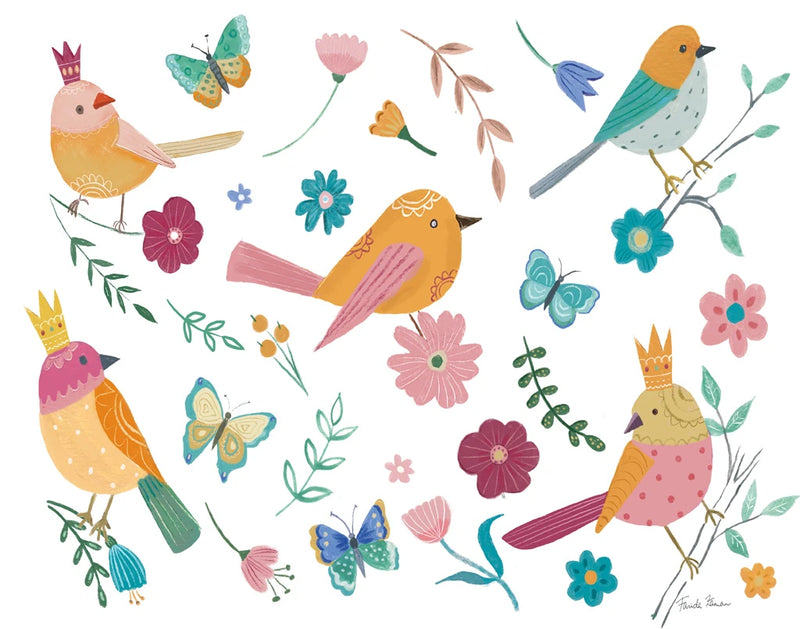 Royal Birds I White by Farida Zaman