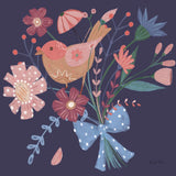 Royal Birds V Purple by Farida Zaman. SKU 71474a. Archival Giclee Fine art print for wall decor.