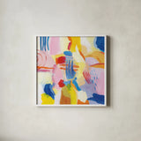 Salsa by Farida Zaman. Shown in a crisp white glass frame for a clean and minimalist style. Available as an archival giclee rolled canvas, fine art paper, or poster print. SKU 98748a.