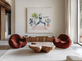 Self Care I by Farida Zaman. Shown as extra-large giant wall art in a modern living room. Available as an archival giclee rolled canvas, fine art paper, or poster print. SKU 63742a.