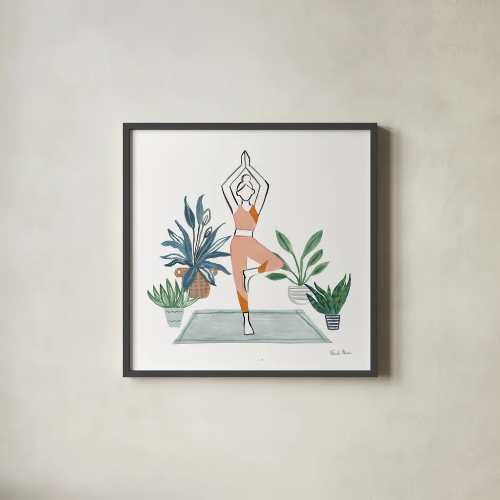 Self Care III by Farida Zaman. Shown in a sleek black glass frame for a contemporary gallery look. Available as an archival giclee rolled canvas, fine art paper, or poster print. SKU 63744a.