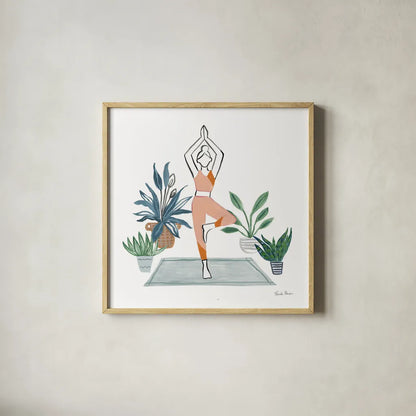 Self Care III by Farida Zaman. Shown in a natural wood glass frame for a timeless modern aesthetic. Available as an archival giclee rolled canvas, fine art paper, or poster print. SKU 63744a.